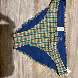 Aerie Blue and Yellow Bikini Bottom size medium